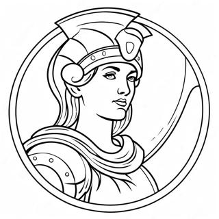 Kleurplaat Van Athena Met Haar Schild 73755-17219