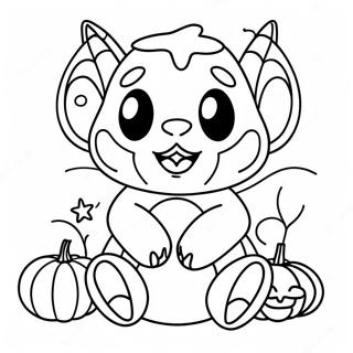 Grappige Halloween Stitch Kleurplaat 73858-17300