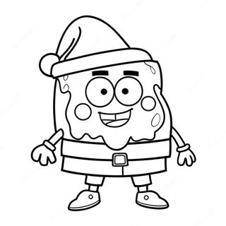 Spongebob Met Kerstmuts Kleurplaat 73933-17349