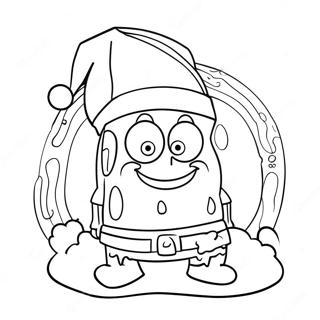 Spongebob Met Kerstmuts Kleurplaat 73933-17350