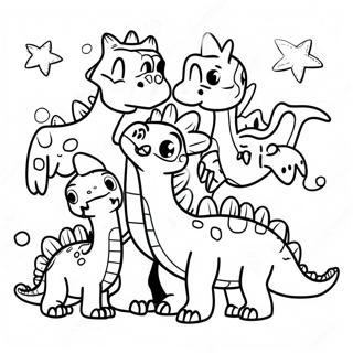 Dino Familie Die Kerstviert Kleurplaat 74218-17584