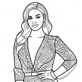 Karol G In Een Sprankelende Outfit Kleurplaat 74830-18058