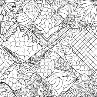 Kleurplaat Van Traditionele Patchwork Quiltpatronen 75602-18660