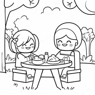 Vrolijke Kleurplaat Van Lego Friends Picknick 75861-18861
