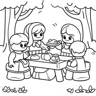 Vrolijke Kleurplaat Van Lego Friends Picknick 75861-18863