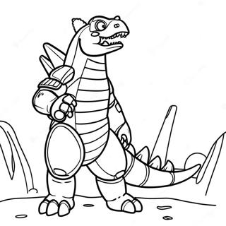 Mechagodzilla Brullend Kleurplaat 76424 19300