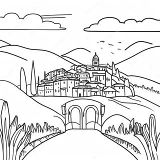 Prachtig Italiaans Landschap Kleurplaat 76473-19331