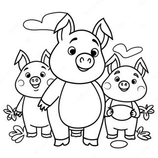 Blije Drie Kleine Varkens Kleurplaat 76600-19431