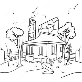 Donkere Grunge Aesthetic Scene Kleurplaat 76679-19499