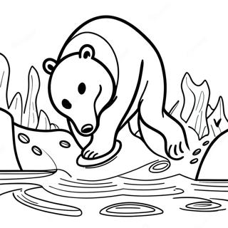 Majestueuze Bruine Beer Vissen Kleurplaat 76731-19539