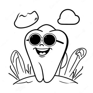 Grappige Tand Met Zonnebril Kleurplaat 77113-19813