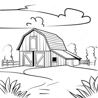 Zonnig Schuurlandschap Kleurplaat 77448 20076