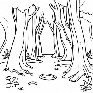 Kleurplaat Van Een Mysterieus Donker Bos Kleurplaten