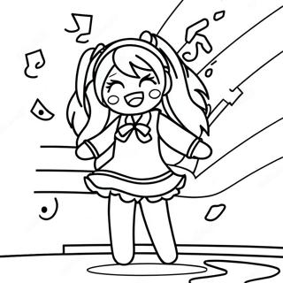 Miku Zingt Op Het Podium Kleurplaat 77707-20278