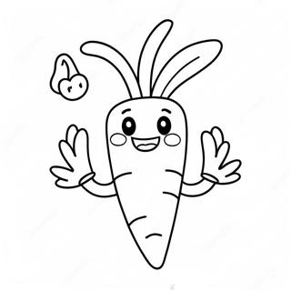 Kleurplaat Van Een Schattige Wortel Met Een Glimlach 77809 20352