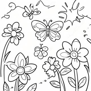 Kleurplaat Van Een Kleurrijke Vlindertuin 77835-20372