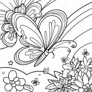 Kleurplaat Van Een Sprankelende Regenboogvlinder 77836-20375