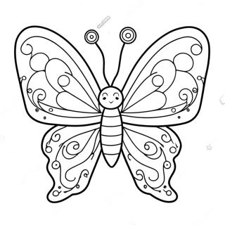 Kleurplaat Van Een Fantasierijke Vlinder Met Regenboogvleugels 77838-20381