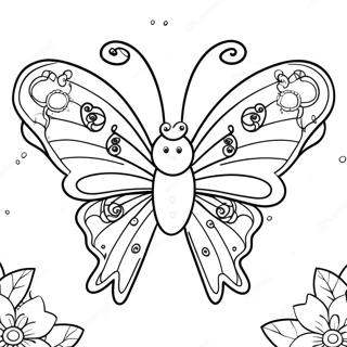 Kleurplaat Van Een Fantasierijke Vlinder Met Regenboogvleugels 77838-20382