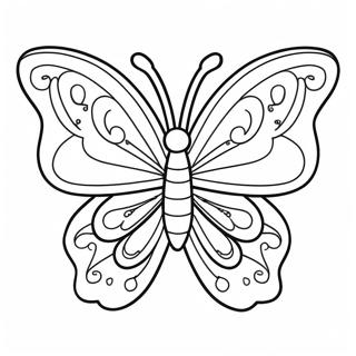 Kleurplaat Van Een Fantasierijke Vlinder Met Regenboogvleugels 77838-20383