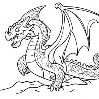 Felle Draak Gevechtsscene Kleurplaat 77864-20404
