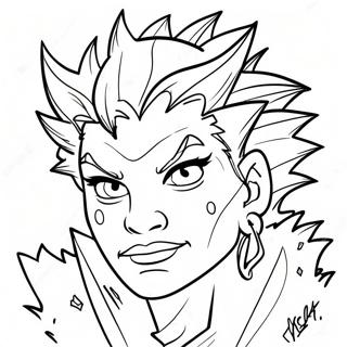 Fierce Baddie Met Stekelhaar Kleurplaat 77941-20458