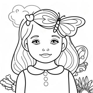 Speelse Meisje Met Een Vlinder Kleurplaat 78173-20639