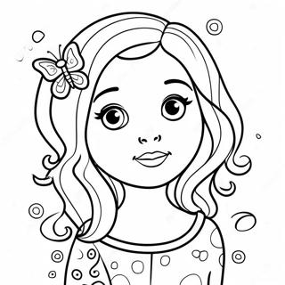 Speelse Meisje Met Een Vlinder Kleurplaat 78173-20640