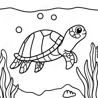 Kleurrijke Zee Schildpad Onderwater Kleurplaat 7847-2495