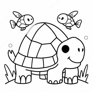 Speelse Schildpad Met Vrienden Kleurplaat 7848-1514