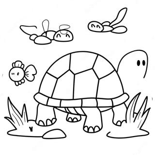 Speelse Schildpad Met Vrienden Kleurplaat 7848-1516