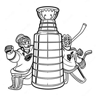 Stanley Cup Trofee Met Spelers Kleurplaat 78610 20975