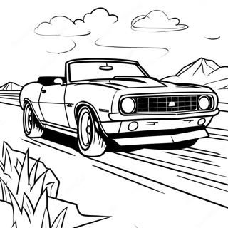 Kleurplaat Van De Camaro Cabriolet In Beweging 78688-21033