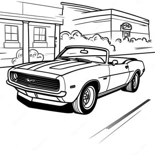 Kleurplaat Van De Camaro Cabriolet In Beweging 78688-21034