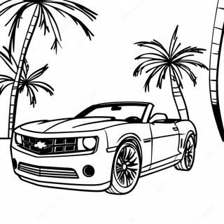 Kleurplaat Van De Camaro Cabriolet In Beweging 78688-21035