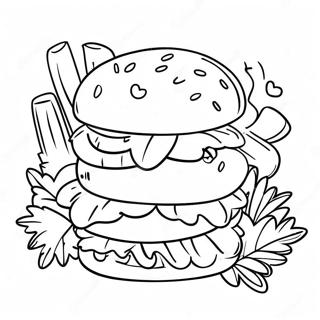 Heerlijke Hamburger Met Augurken Kleurplaat 78715-21059