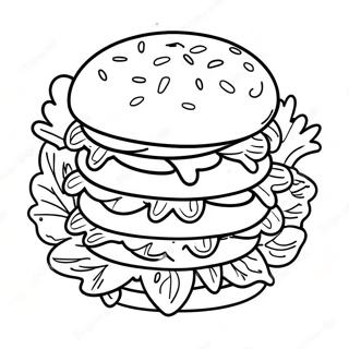Dubbele Patty Hamburger Kleurplaat 78716-21064