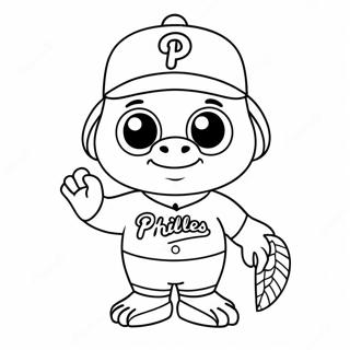 Schattige Phillies Mascotte Kleurplaat 79125-21369