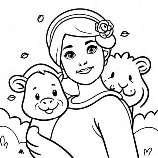 Diana En Roma Met Schattige Dieren Kleurplaat 79154-21404