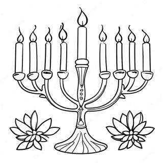 Kleurige Menorah Kleurplaat 79924-21977