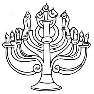 Kleurige Menorah Kleurplaat 79924-21978