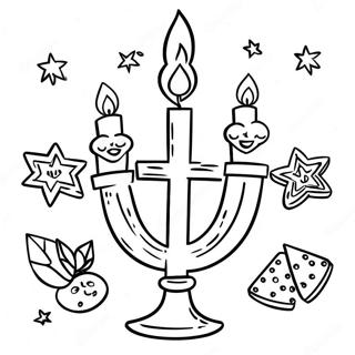 Vrolijke Hanukkah Viering Kleurplaat 79925-21983