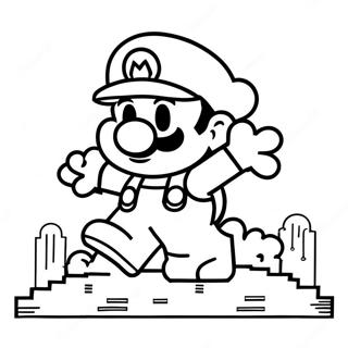 Kleurplaat Van 8 Bit Mario 80155-22156