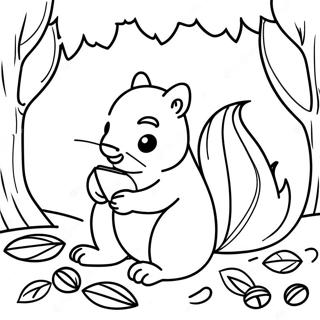 Gezellige Slaapverwekkende Eekhoorns Kleurplaat 80263-22252