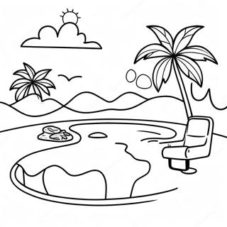 Zonnige Zwembad Dag Kleurplaat 80516-22440