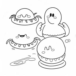 Kleurige Zwembad Opblaasfiguren Kleurplaat 80518-22445