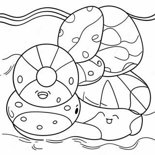 Kleurige Zwembad Opblaasfiguren Kleurplaat 80518-22447