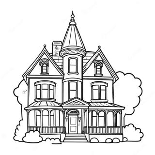 Victoriaans Landhuis Kleurplaat 80644-22542
