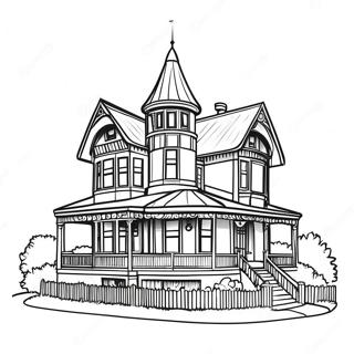 Victoriaans Landhuis Kleurplaat 80644-22543