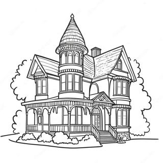 Victoriaans Landhuis Kleurplaat 80644-22544